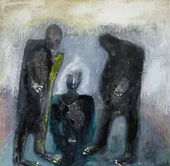 Marry Me to Stay by Lawrence ‘Shabu’ Mwangi, 2013, Mixed media on canvas, sold Nov 2024