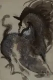 Yony Waite, Untitled (Horse), circa 2021, Sumi ink on paper