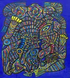 Annabelle Wanjiku, Untitled I, 1982, Mixed media on canvas