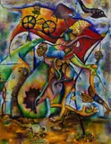 John Silver Kimani, Thoughts of My Heart, circa 1998, Oil on canvas