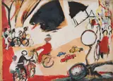 Behailu Bezabih, Untitled (Street Scene), 2004, Acrylic on canvas