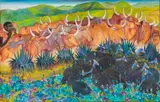 Ancent Soi, Herdsboy Taking Cows Home, 1995, Oil on canvas