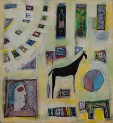 Kenyan 1971 by Richard Kimathi, Acrylic on canvas, sold Nov 2025