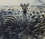 Yony Waite, Untitled (Zebra), circa early 2000s, Acrylic on canvas