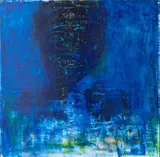 Michael Wafula, Feeling Blue, 2023, Acrylic on satin vinyl mounted on board