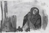 Peter Elungat, Voice of the Divine, 2016, Charcoal on paper