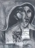Kamal Shah, Within the Silence, 2008, Charcoal on canvas