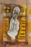 Salah El Mur, Untitled I and Untitled II, 2000, Mixed media on found paper