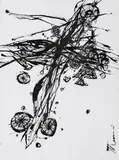 Nadir Tharani, 9-4-3, from the Positions of Power series, 2014, Indian ink on paper