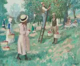 Tom Durkin, Apple Picking, Oil on canvas