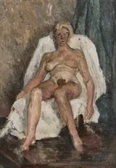 Richard Eurich, Nude, Oil on canvas laid to board