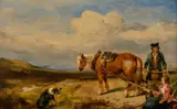 Thomas Woodward, Collecting Peat, Scotland, Oil on panel