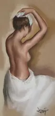 Domingo Álvarez Gómez, A Pair Of Nude Studies, Pastel