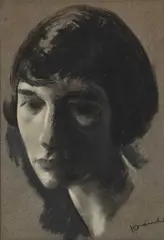 Jacob Kramer, The Italian Woman, Chalk and pastel on paper