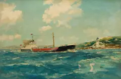 Petworth Leaving Falmouth by Frank Henry Mason, Oil on canvas, sold Nov 2025