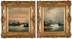 William Thornley, A Pair Of Views Of Whitby, Oil on canvas