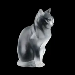 Lalique, A Lalique 'Assis' Cat Sculpture, glass