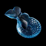 René Lalique (French, 1860-1945), A 'Dahlia Et Papillon' Cendrier Designed 1931 by René Lalique, glass with blue staining, stencilled R, sold Oct 2025