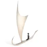Karl Hagenauer, A Figure On A Boat, Designed 1950S, brass and patinated metal