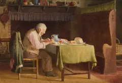 Henry Edward Spernon Tozer, A Man In His Cottage, 1921, Watercolour