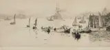 William Lionel Wyllie, A View Of North Shields, Etching
