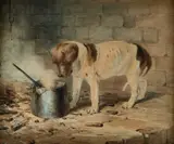 Thomas Woodward, Hound In A Stable, Watercolour