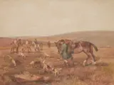 John Atkinson, The Hunt At Rest, Watercolour