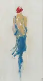 Richard Gower, Lady In A Red Hat, Oil on board