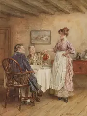 George Goodwin Kilburne, The Maid Of The Inn, Watercolour