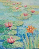 Maggy Clarysse, Water Lillies, Oil on canvas
