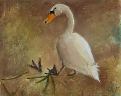 Tessa Newcombe, Squashing Plants, Oil on board