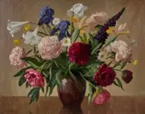 Thomas Bradley, Still Life Of Flowers In A Vase, Oil on canvas board