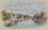 George Fall, A Pair Of Views Of York From The River, Watercolour