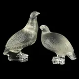 René Lalique (French, 1860-1945), Two 'Pendrix' Sculptures by René Lalique, glass, sold Aug 2025