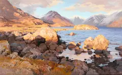 Vivienne Pooley Pplas, On The Shore Of Wastwater, Oil on canvas
