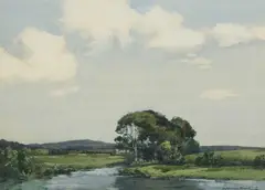 David Murray Smith, River Landscape, Watercolour