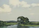 David Murray Smith, River Landscape, Watercolour