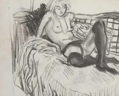 Michael Weller, Nude Study, Charcoal on paper