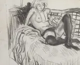 Michael Weller, Nude Study, Charcoal on paper