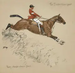 Charles 'snaffles' Johnson Payne, The Sojer Hossiffer, 'Nasty Steeple-Chasin Devil', lithograph