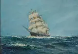 Daniel Sherrin, Schooner On Choppy Seas, Oil on canvas