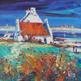 Jean Feeney, Tiree, Oil on canvas board Gallery label verso