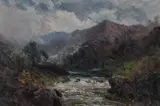 John Falconer Slater, The Upland Waterfall, Oil on canvas