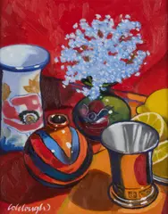 Forget-Me-Nots Study by Frank Colclough, Oil on board, sold Aug 2025