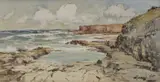 Thomas Swift Hutton, Bathing Pool, Table Rock, Whitley Bay, Watercolour