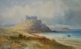 Emile Axil Krause, Bamburgh Castle, Watercolour