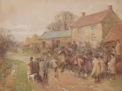 John Atkinson, The Farm Sale, Scaling, Watercolour