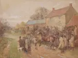 John Atkinson, The Farm Sale, Scaling, Watercolour