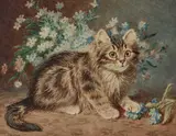 John Wilson Hepple, Playfull Kitten, Watercolour