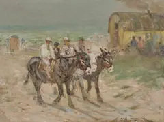 George Smith, Donkey Rides, Oil on canvas board